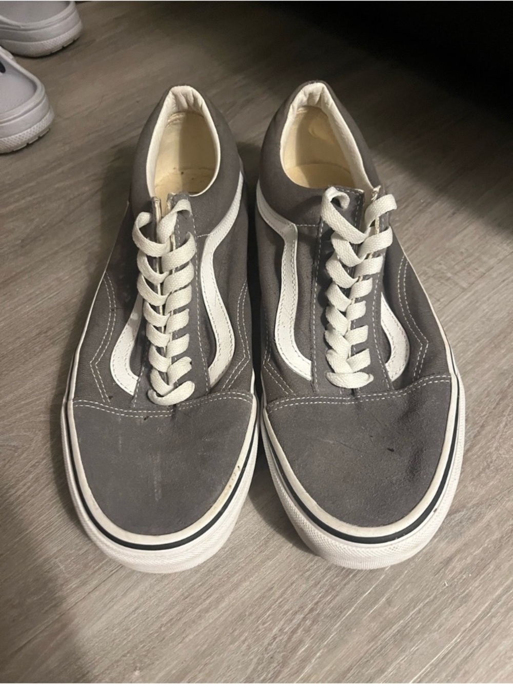 Vans Gray and White Old Skool Low-Top Sneakers
